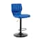 Armen Living Bardot Adjustable Height Blue Faux Leather Swivel Bar Stool LCBABABLBLUE - alternate 1